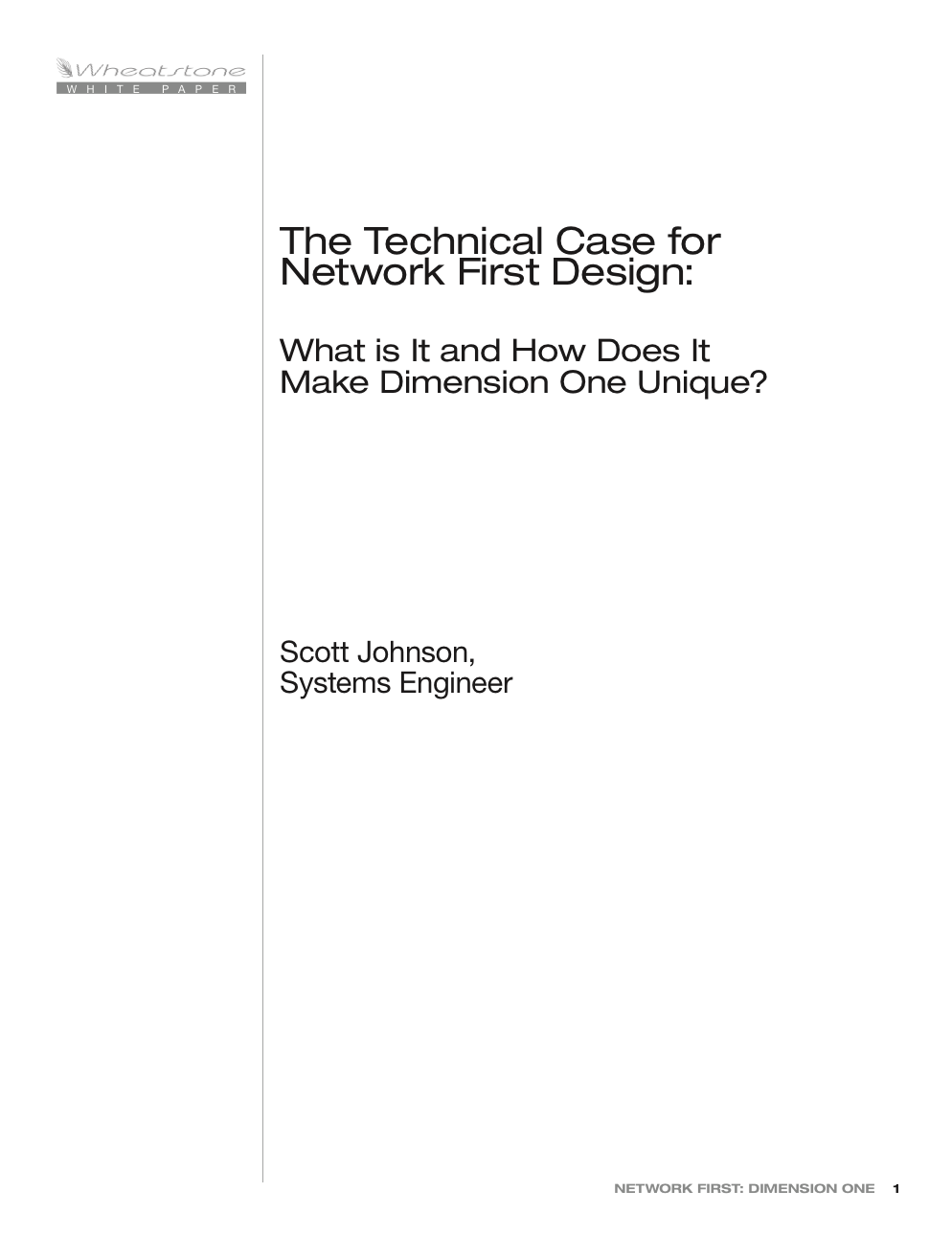 Wheatstone The Technical Case for Network First White Paper