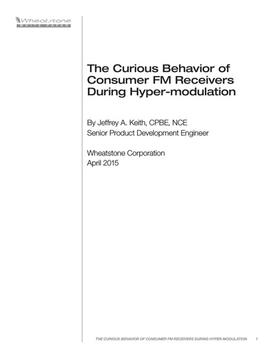 The Curious Behavior of Consumer FM Receivers During Hyper-modulation